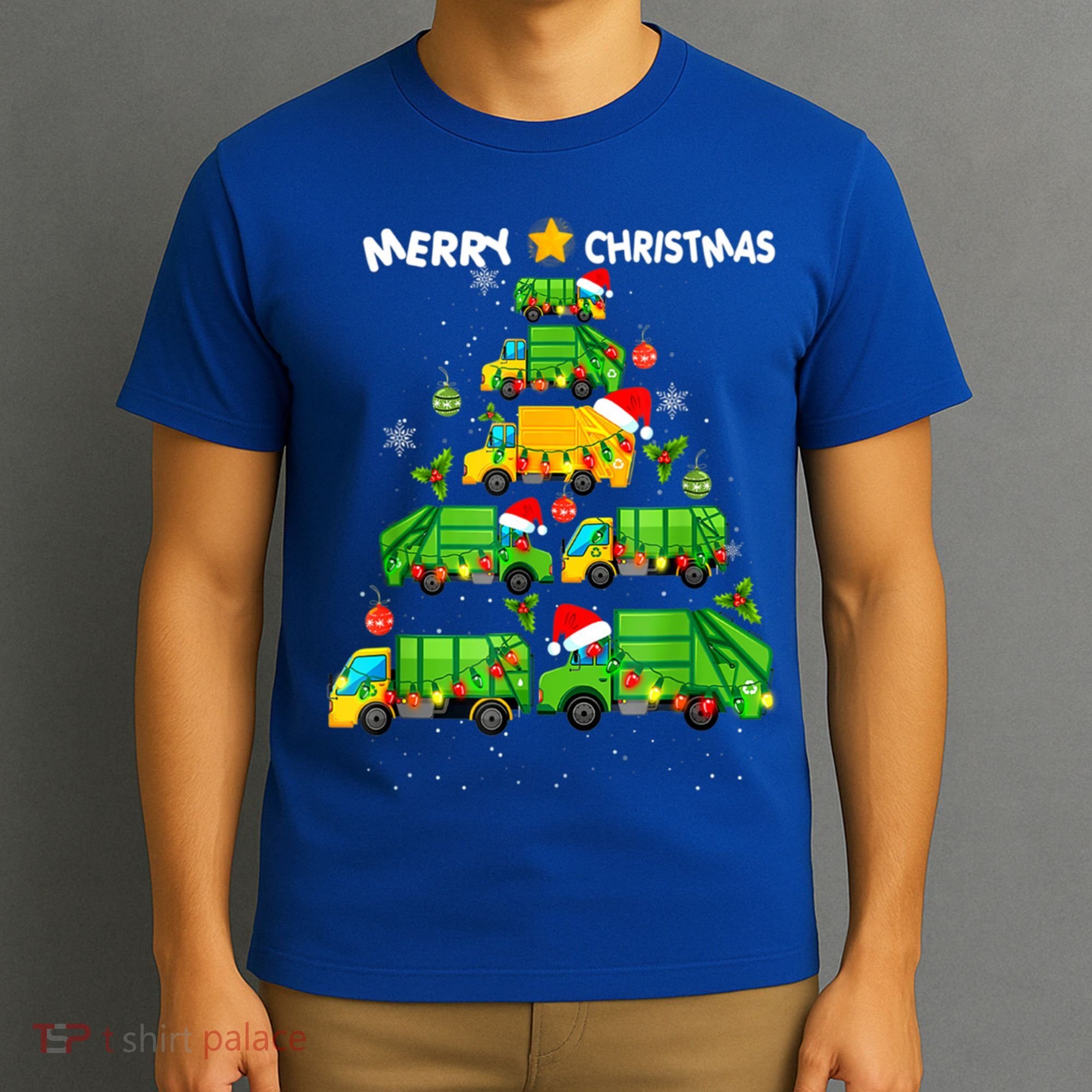 Xmas Boys Garbage Truck Christmas Tree Ornat Gift T-Shirt