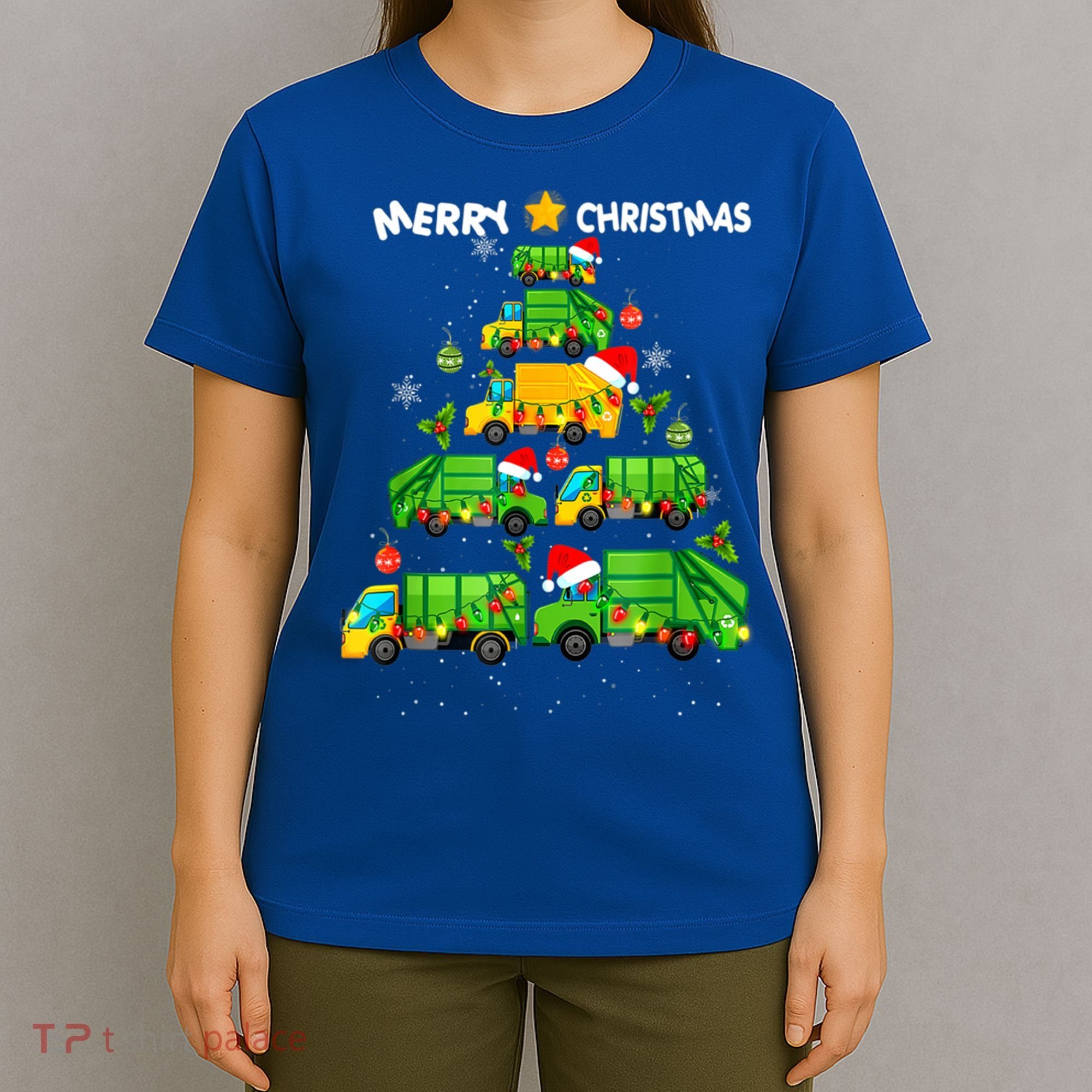 Xmas Boys Garbage Truck Christmas Tree Ornat Gift T-Shirt