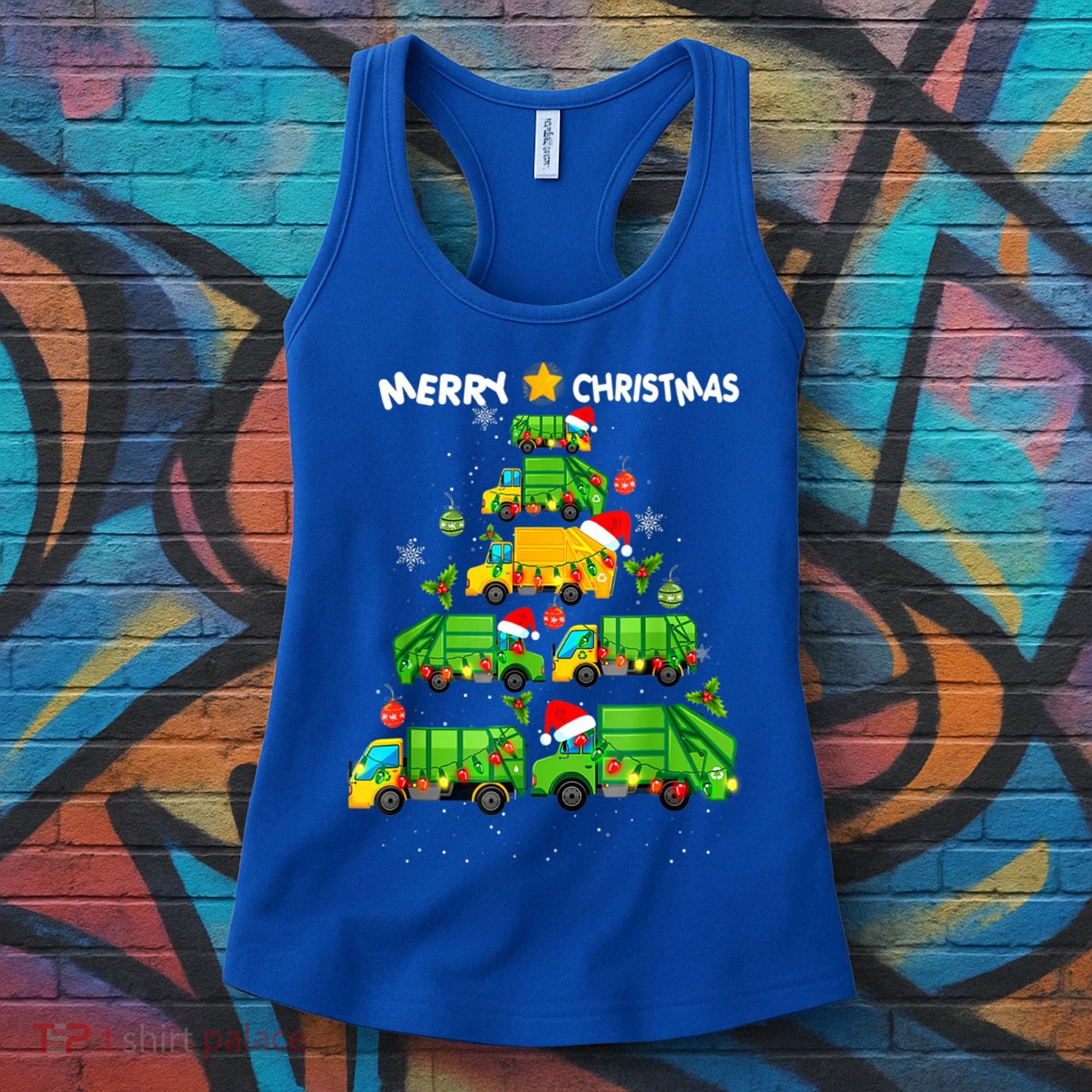 Xmas Boys Garbage Truck Christmas Tree Ornat Gift Women's Tank Top