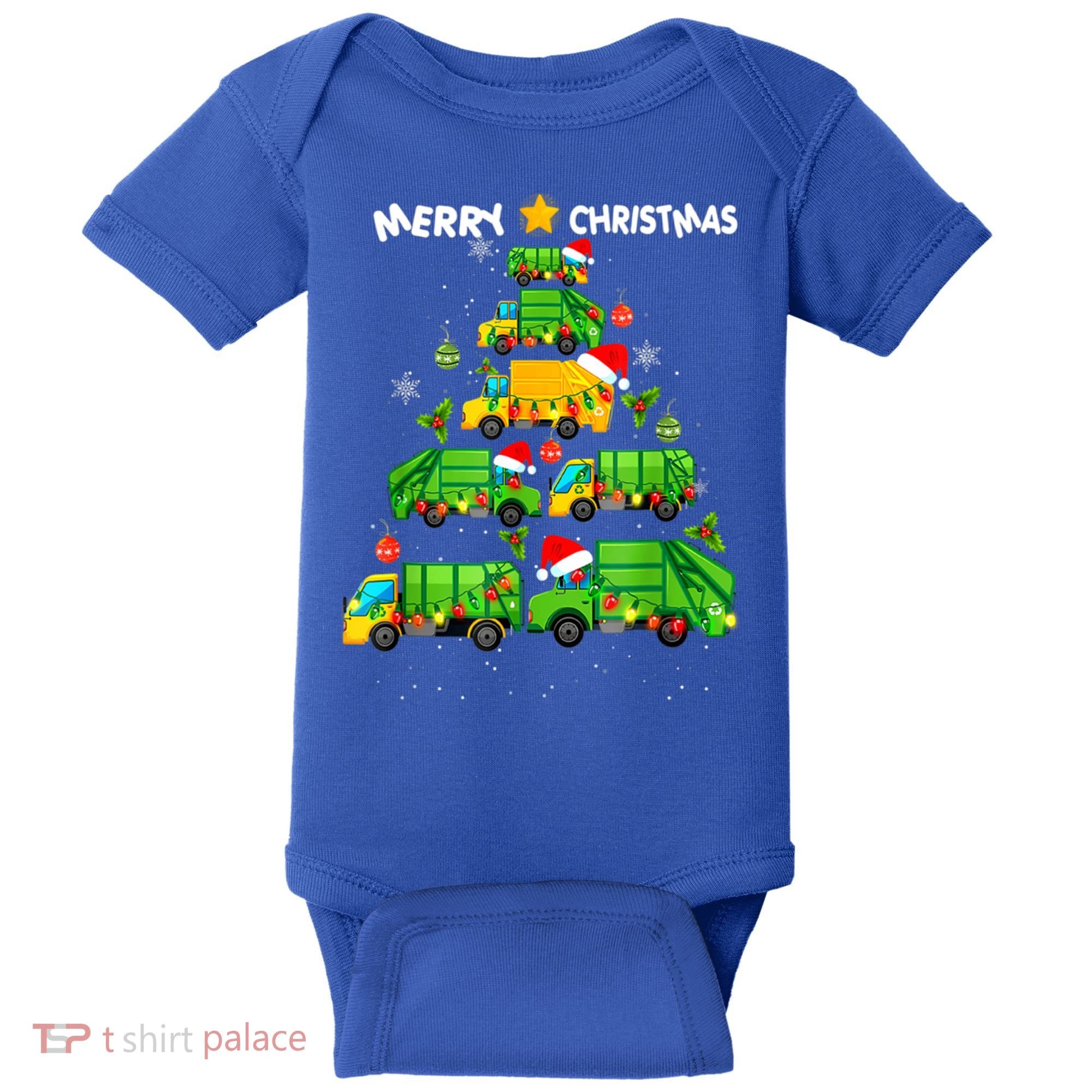 Xmas Boys Garbage Truck Christmas Tree Ornat Gift Baby Bodysuit