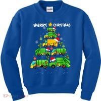 Xmas Boys Garbage Truck Christmas Tree Ornat Gift Kids Sweatshirt thumb 0