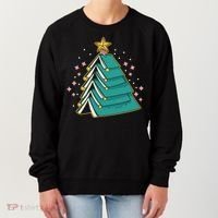 Xmas Book Nerd Library Lover Bookworm Book Christmas Tree Funny Gift Women's Sweatshirt thumb 0