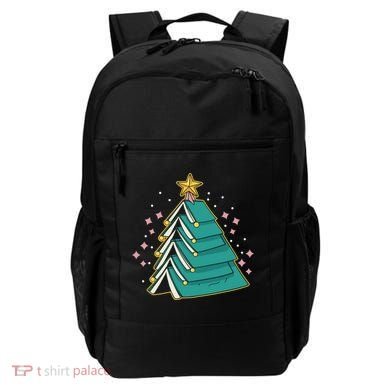 Xmas Book Nerd Library Lover Bookworm Book Christmas Tree Funny Gift Backpack