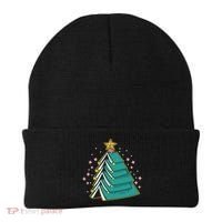Xmas Book Nerd Library Lover Bookworm Book Christmas Tree Funny Gift Beanie thumb 0