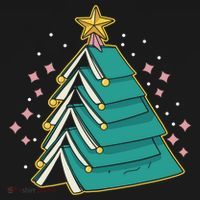 Xmas Book Nerd Library Lover Bookworm Book Christmas Tree Funny Gift Women's Hoodie thumb 2