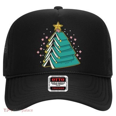 Xmas Book Nerd Library Lover Bookworm Book Christmas Tree Funny Gift Hat