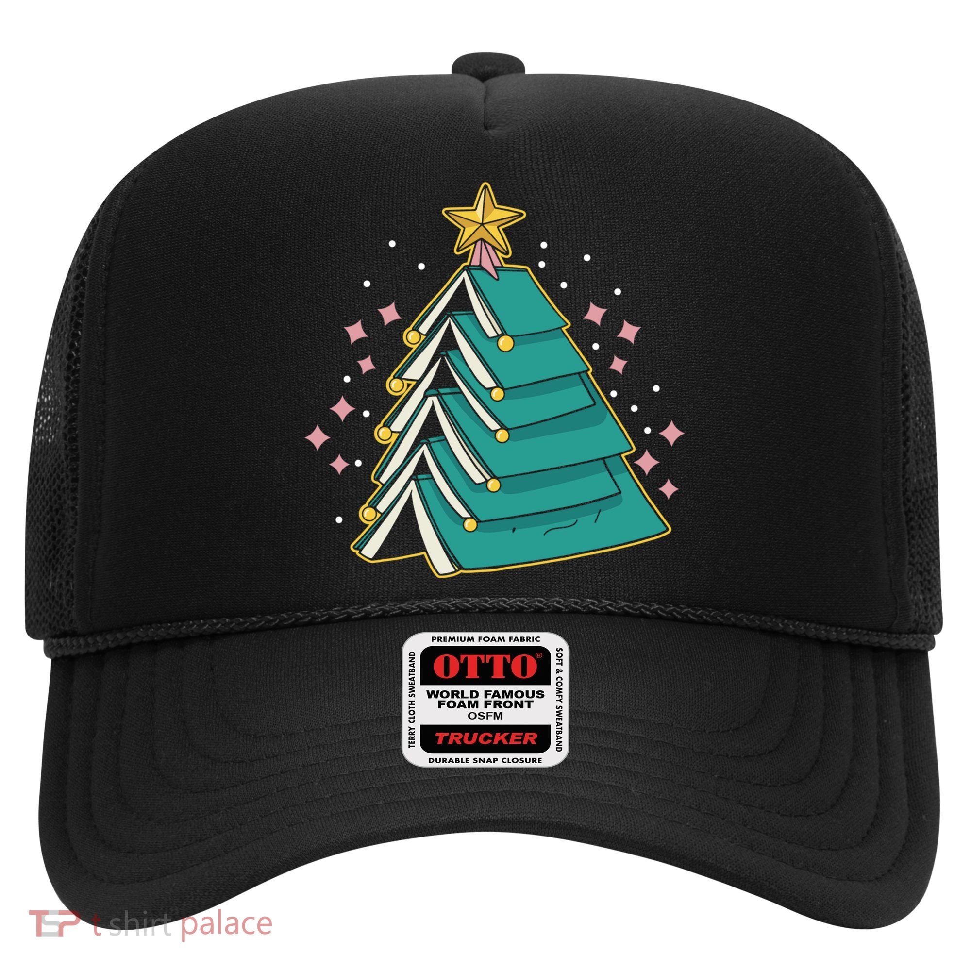Xmas Book Nerd Library Lover Bookworm Book Christmas Tree Funny Gift Hat