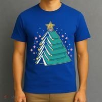 Xmas Book Nerd Library Lover Bookworm Book Christmas Tree Funny Gift T-Shirt thumb 3