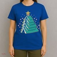 Xmas Book Nerd Library Lover Bookworm Book Christmas Tree Funny Gift T-Shirt thumb 4