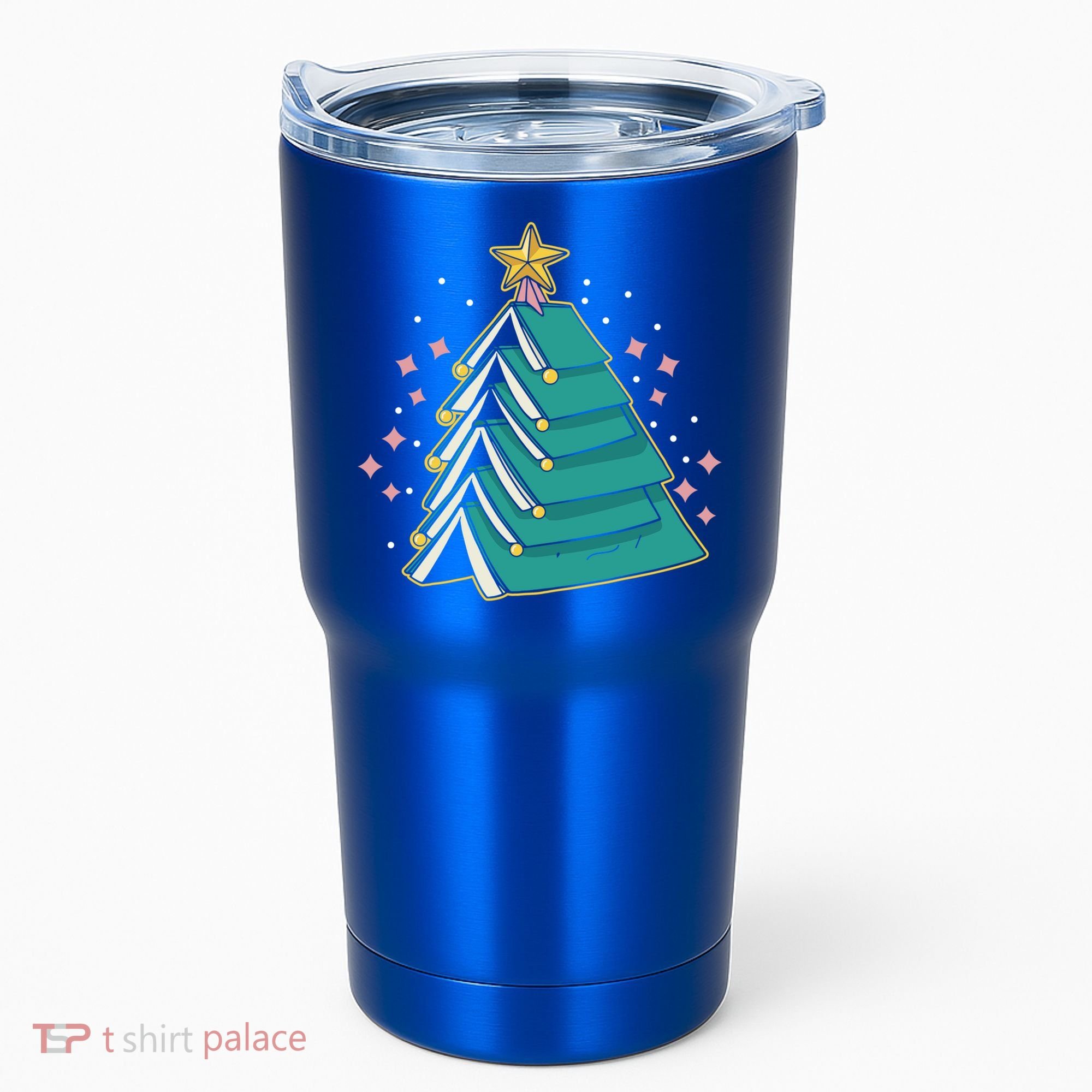 Xmas Book Nerd Library Lover Bookworm Book Christmas Tree Funny Gift Tumbler