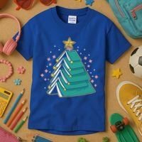 Xmas Book Nerd Library Lover Bookworm Book Christmas Tree Funny Gift Kids T-Shirt thumb 3