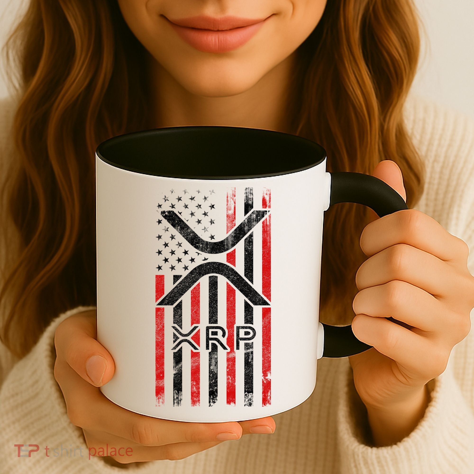 Xrp Cryptocurrency American Flag Coffee Mug