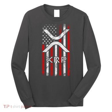 Xrp Cryptocurrency American Flag Long Sleeve Shirt