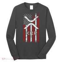 Xrp Cryptocurrency American Flag Long Sleeve Shirt thumb 0