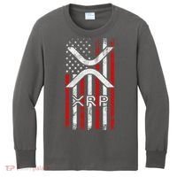 Xrp Cryptocurrency American Flag Kids Long Sleeve Shirt thumb 0