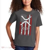 Xrp Cryptocurrency American Flag Kids T-Shirt thumb 2