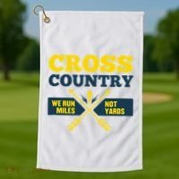 Xc Cross Country Coach Gift We Run Miles Golf Towel thumb 1