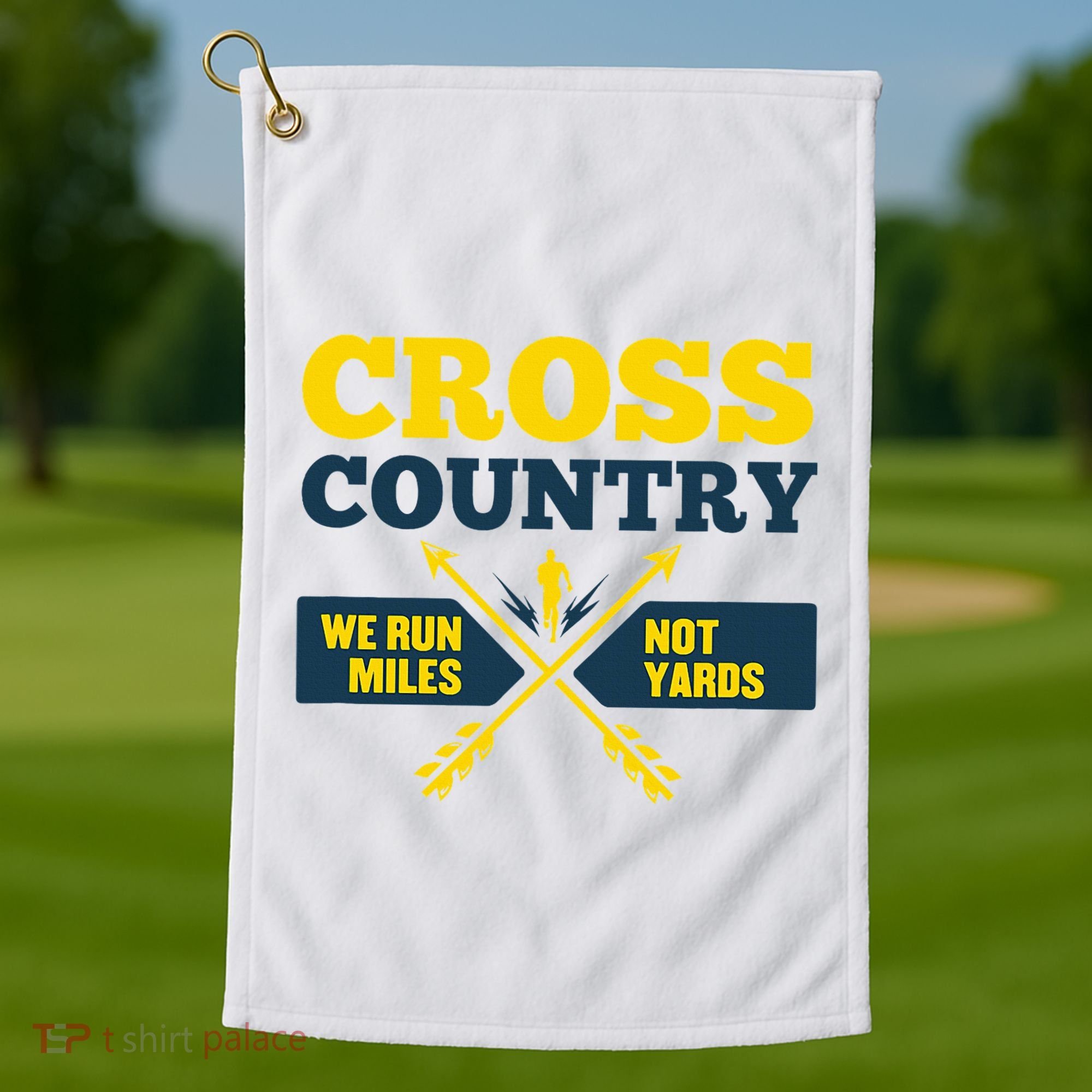 Xc Cross Country Coach Gift We Run Miles Golf Towel