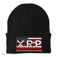 XRP Cryptocurrency Distressed USA American Flag Beanie thumb 0