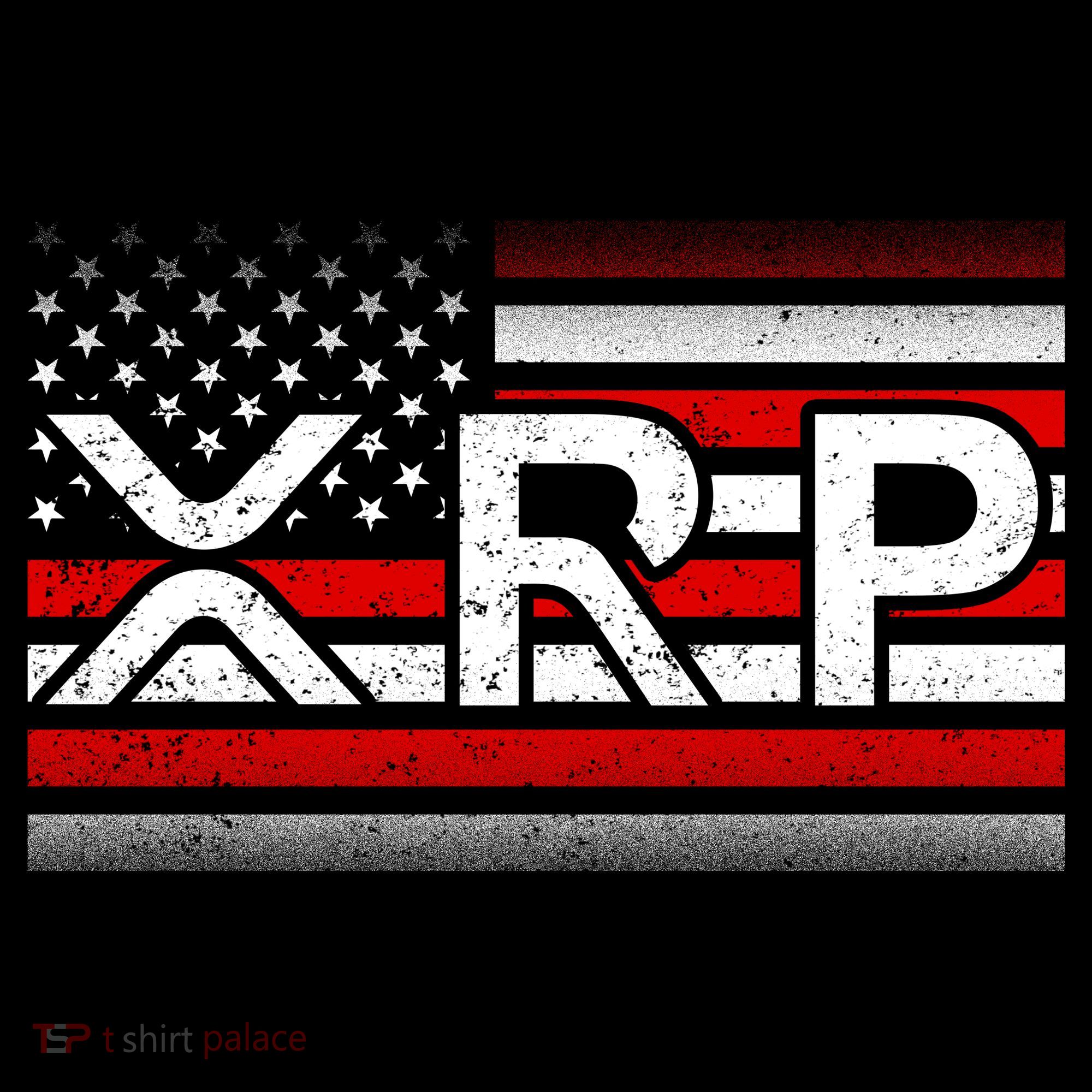XRP Cryptocurrency Distressed USA American Flag Women's Hoodie