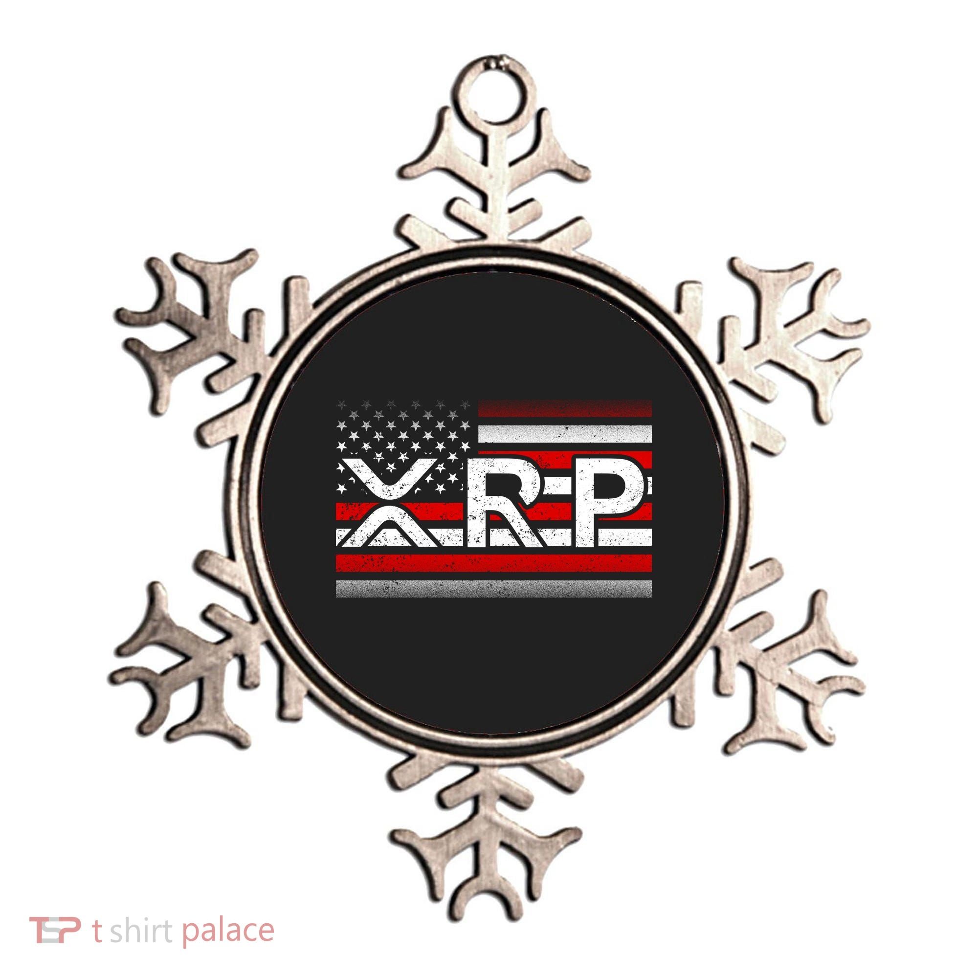 XRP Cryptocurrency Distressed USA American Flag Ornament