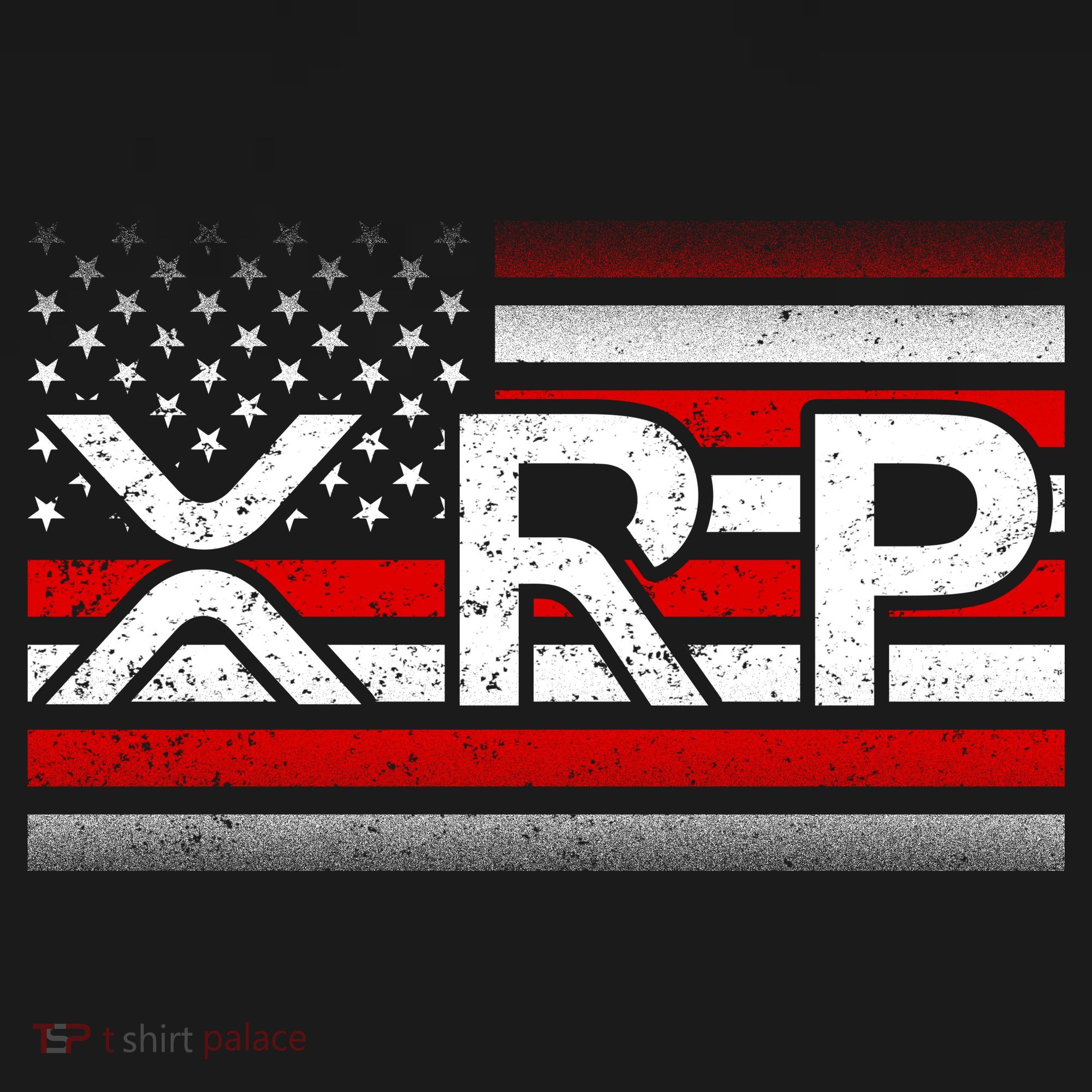 XRP Cryptocurrency Distressed USA American Flag Ornament