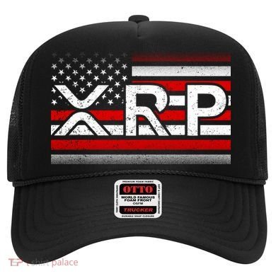 XRP Cryptocurrency Distressed USA American Flag Hat
