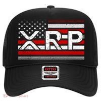 XRP Cryptocurrency Distressed USA American Flag Hat thumb 0