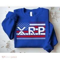 XRP Cryptocurrency Distressed USA American Flag Sweatshirt thumb 2