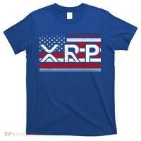 XRP Cryptocurrency Distressed USA American Flag T-Shirt thumb 0