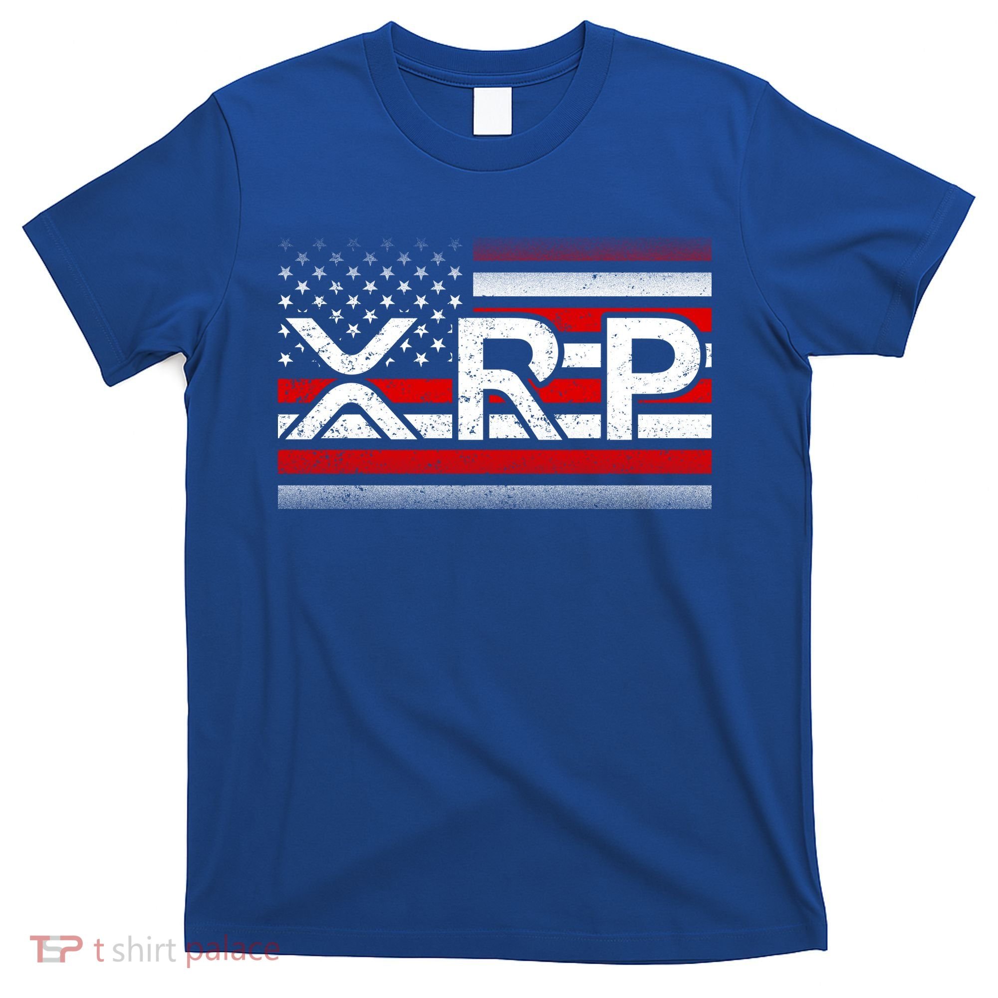 XRP Cryptocurrency Distressed USA American Flag T-Shirt