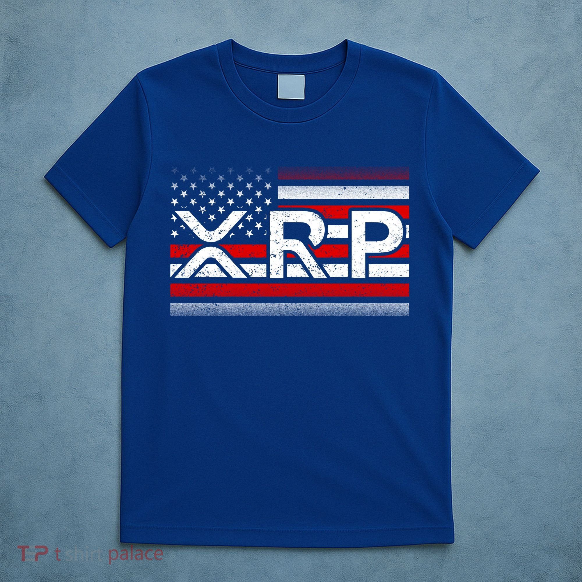 XRP Cryptocurrency Distressed USA American Flag T-Shirt