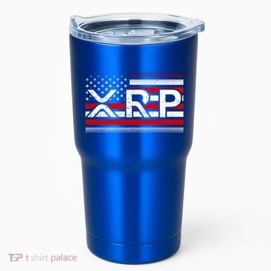 XRP Cryptocurrency Distressed USA American Flag Tumbler
