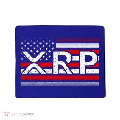 XRP Cryptocurrency Distressed USA American Flag Mousepad