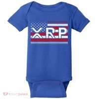 XRP Cryptocurrency Distressed USA American Flag Baby Bodysuit thumb 0