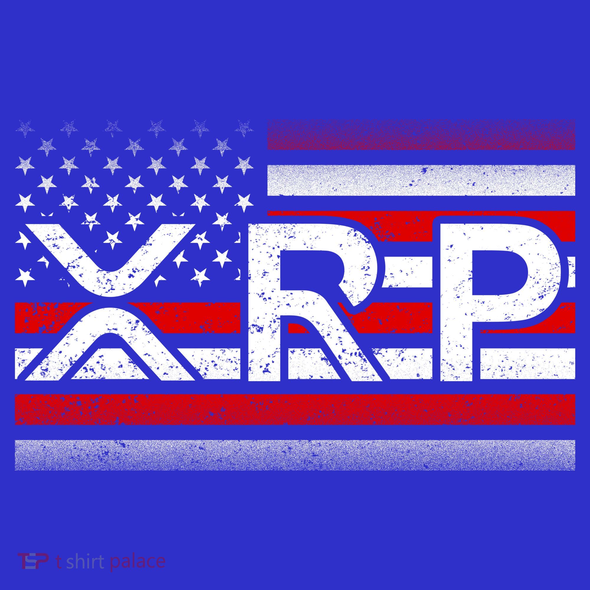 XRP Cryptocurrency Distressed USA American Flag Baby Bodysuit
