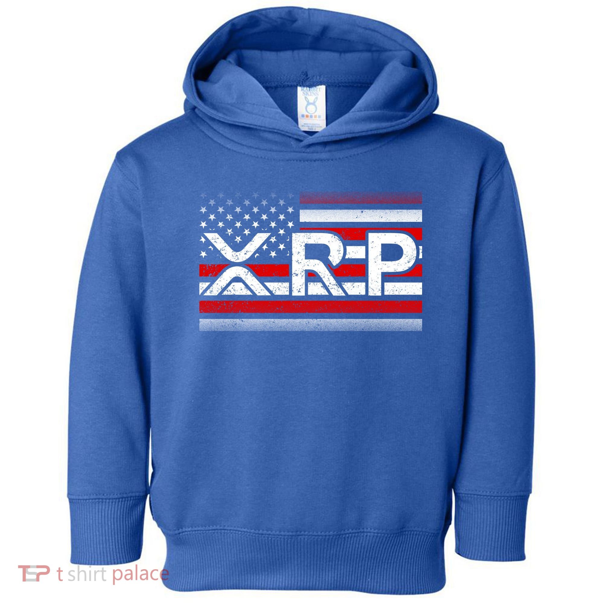 XRP Cryptocurrency Distressed USA American Flag Toddler Hoodie