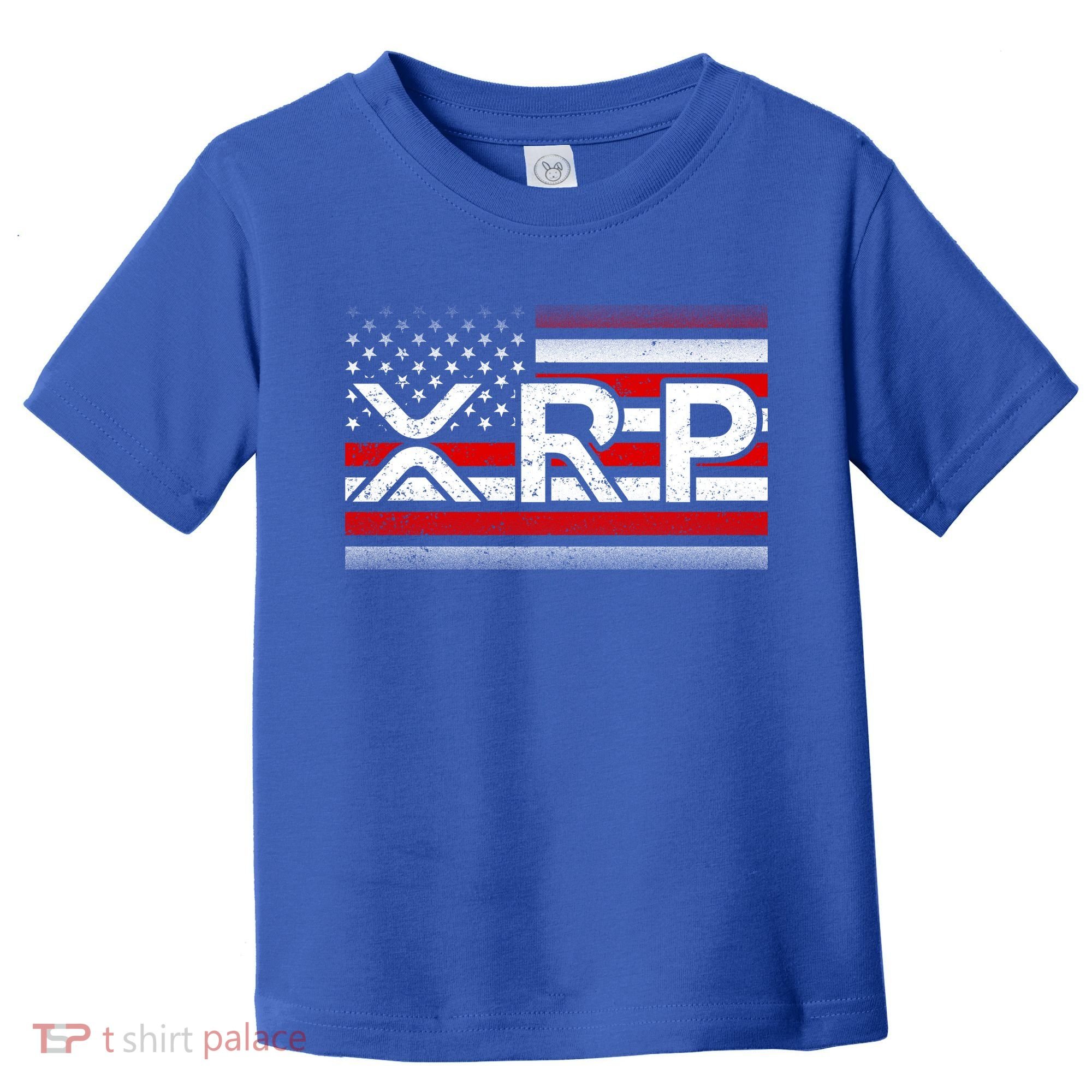 XRP Cryptocurrency Distressed USA American Flag Toddler T-Shirt