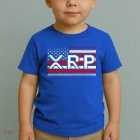 XRP Cryptocurrency Distressed USA American Flag Toddler T-Shirt thumb 2
