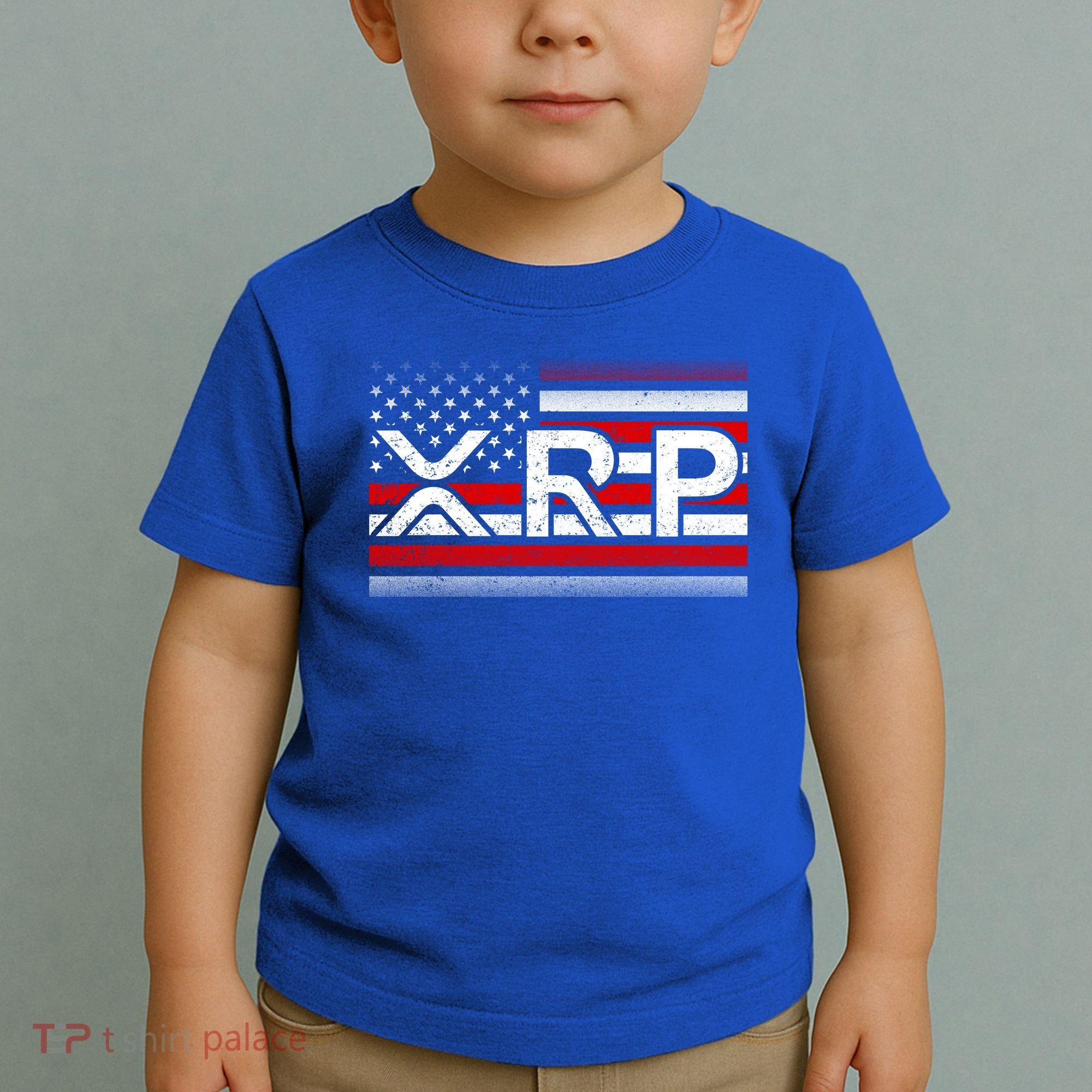 XRP Cryptocurrency Distressed USA American Flag Toddler T-Shirt