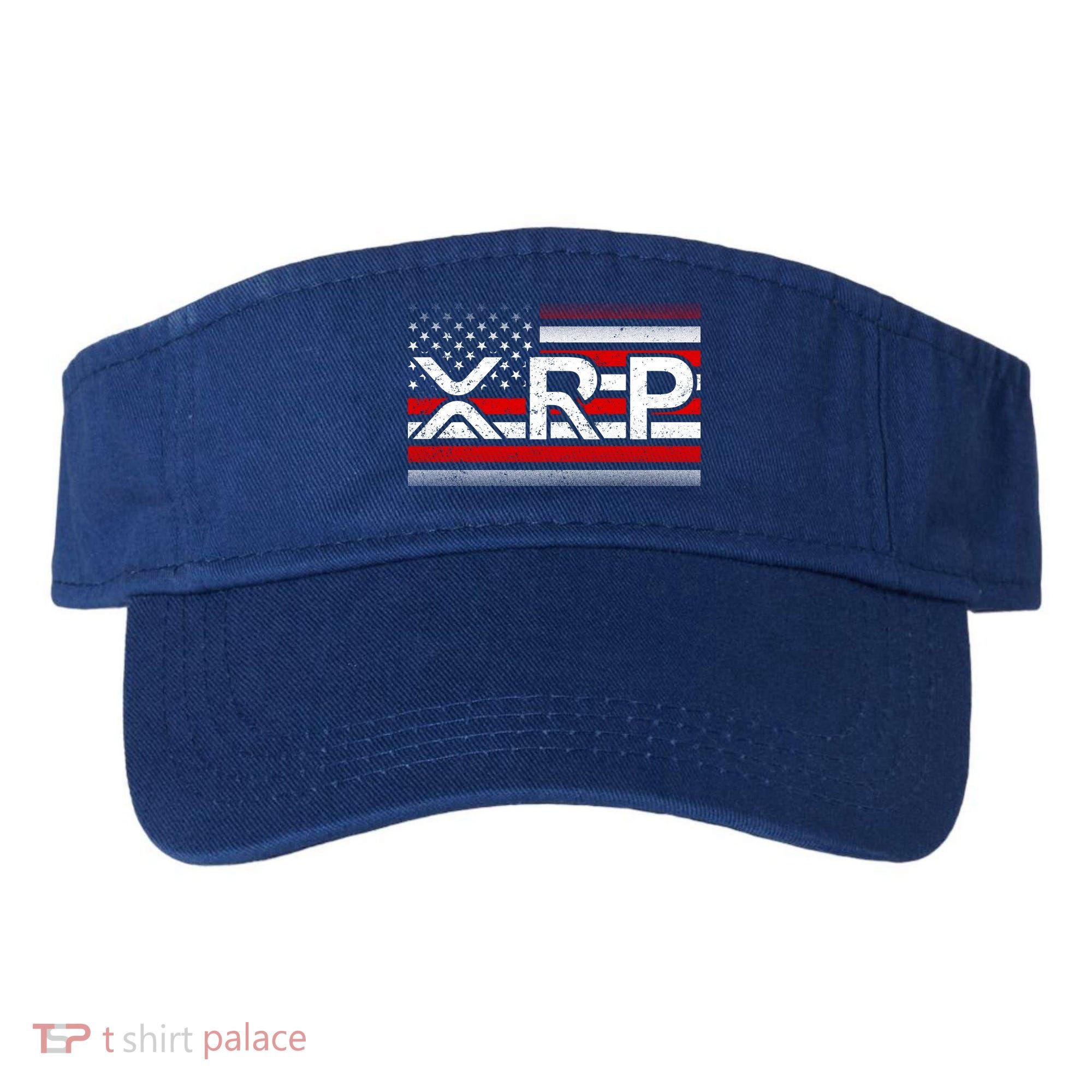 XRP Cryptocurrency Distressed USA American Flag Visor