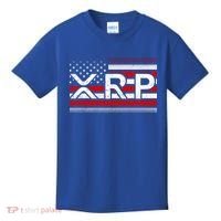 XRP Cryptocurrency Distressed USA American Flag Kids T-Shirt thumb 0