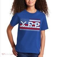 XRP Cryptocurrency Distressed USA American Flag Kids T-Shirt thumb 2