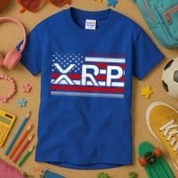 XRP Cryptocurrency Distressed USA American Flag Kids T-Shirt thumb 3