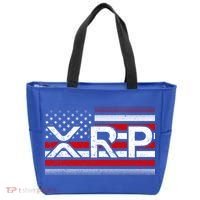 XRP Cryptocurrency Distressed USA American Flag Tote Bag thumb 0