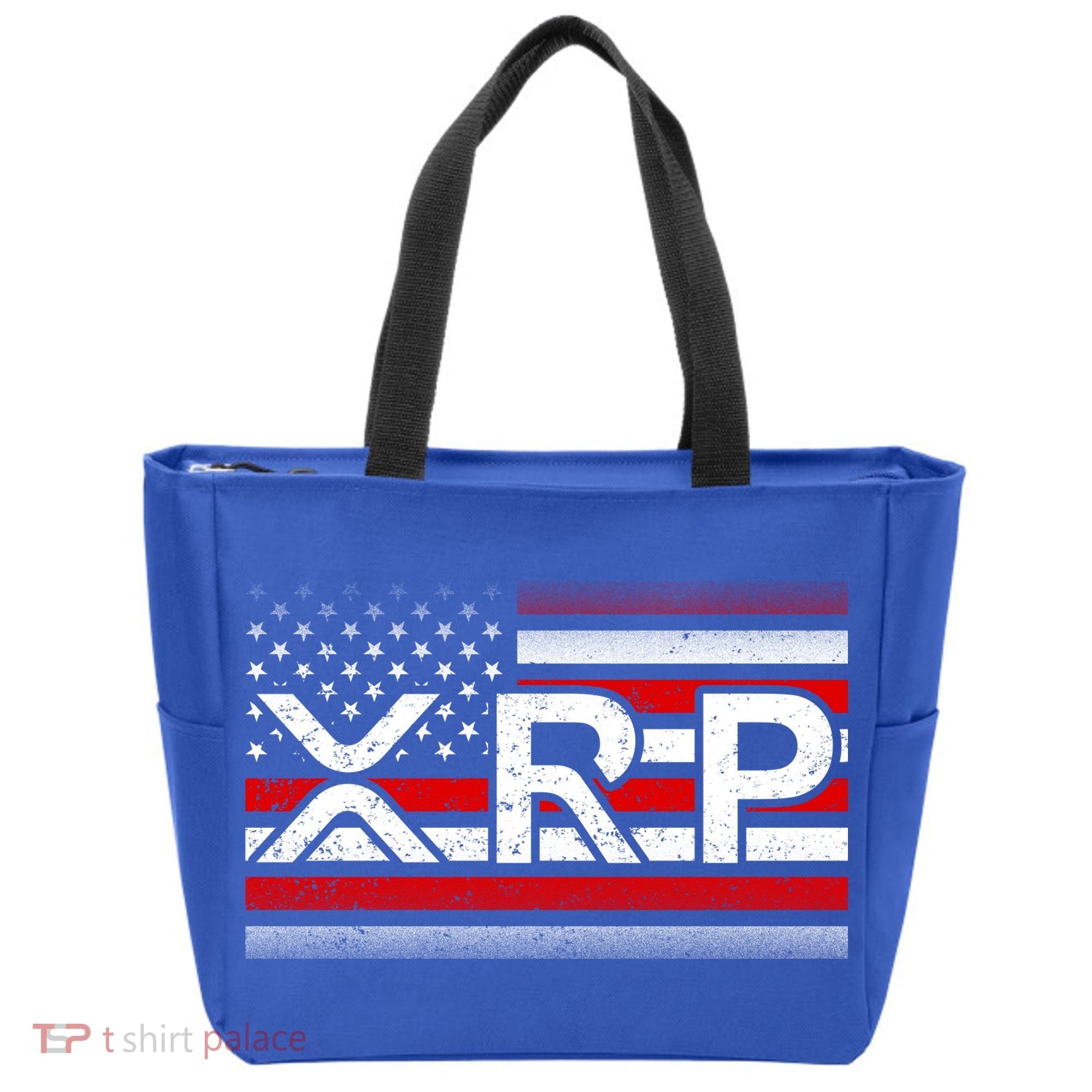 XRP Cryptocurrency Distressed USA American Flag Tote Bag