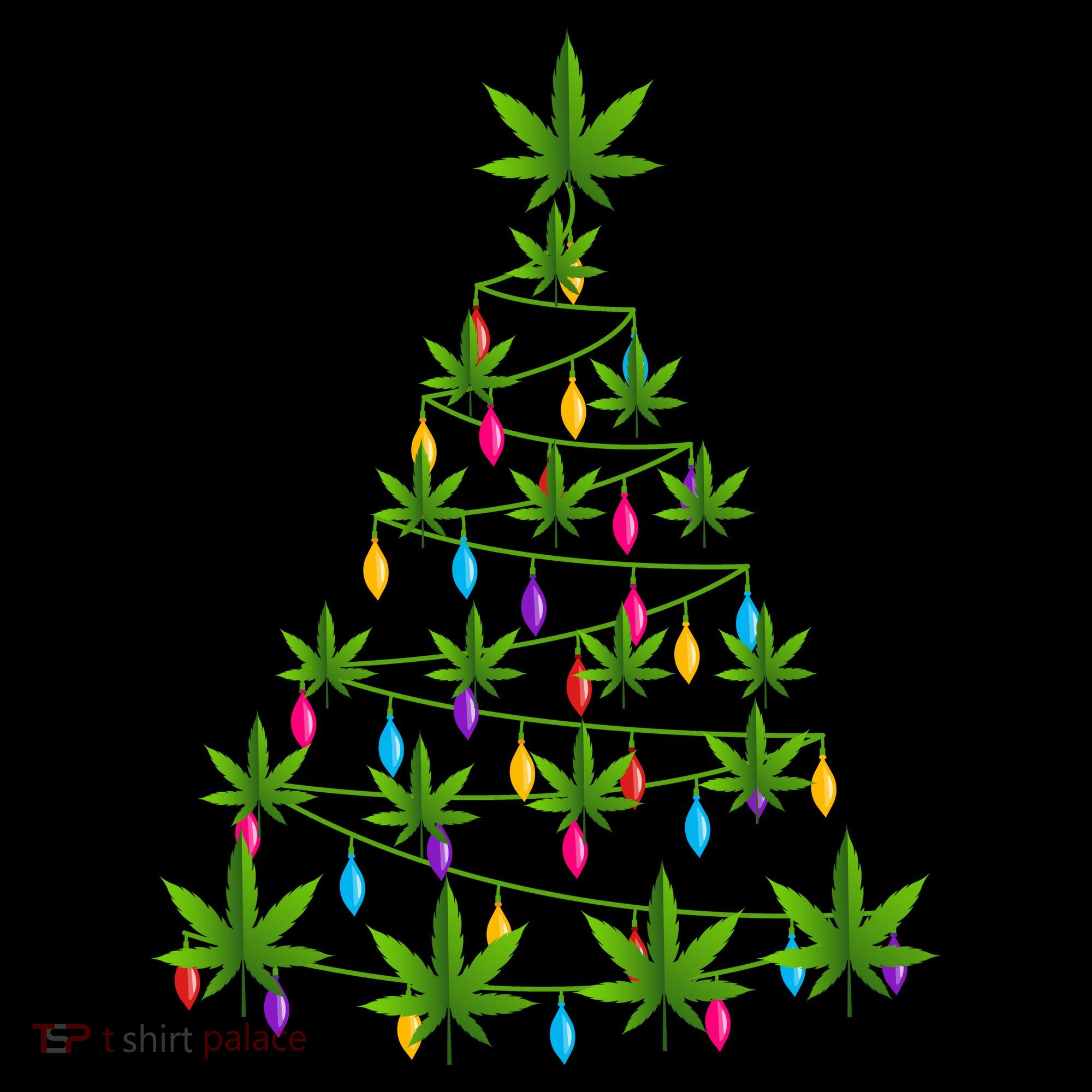 Xmas Cannabis Leaf Tree Funny Holiday Gift Hoodie