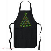 Xmas Cannabis Leaf Tree Funny Holiday Gift Apron thumb 0