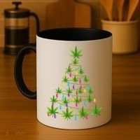 Xmas Cannabis Leaf Tree Funny Holiday Gift Coffee Mug thumb 4