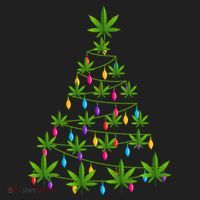 Xmas Cannabis Leaf Tree Funny Holiday Gift Beanie thumb 2
